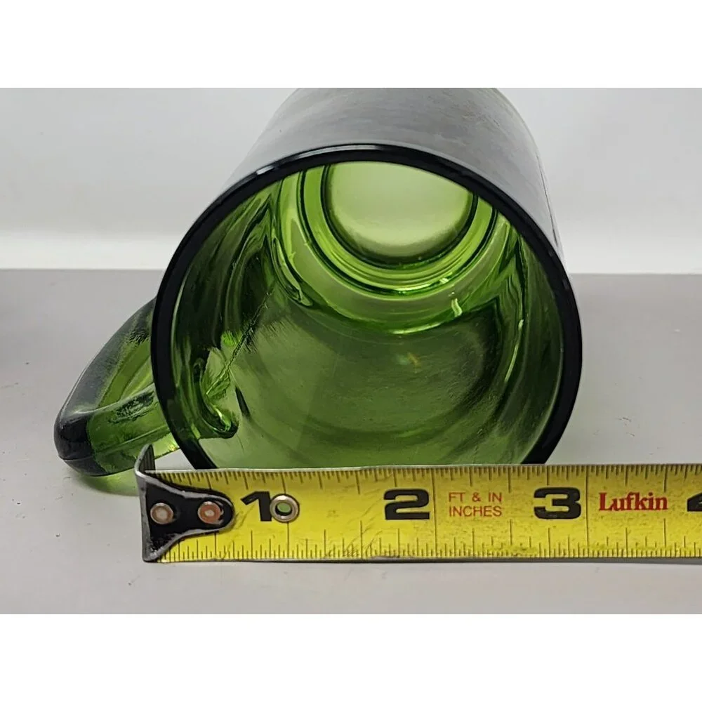 Vintage Emerald Green Glass Beer Mug & Jagermeister 2 Shot Glasses‎ Set